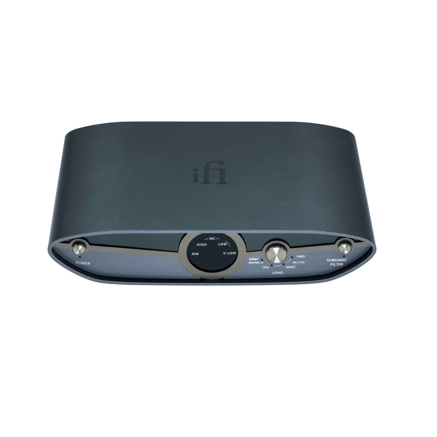 iFi Zen Phono 3 phono preamp, front panel with gain and load controls