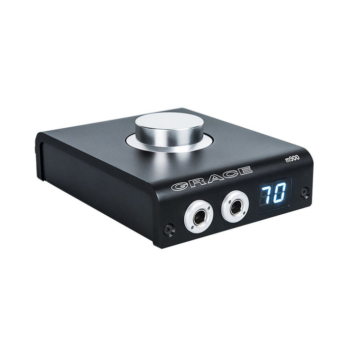 Grace Design m900 desktop headphone amp and DAC — natural aluminum, compact