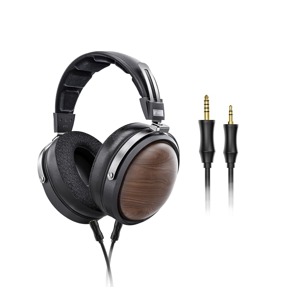 FiiO FT1 open-back dynamic headphones — 60mm beryllium-coated driver, black