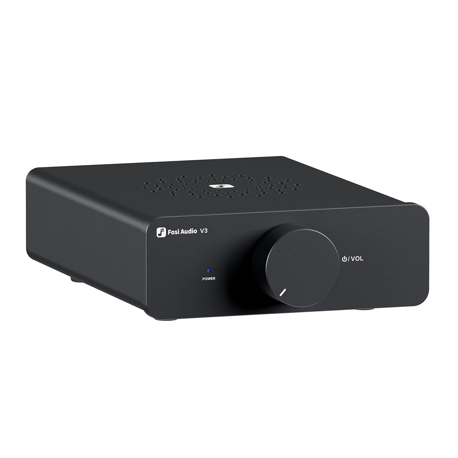 Fosi Audio V3 stereo amplifier — Class D TPA3255, compact, black