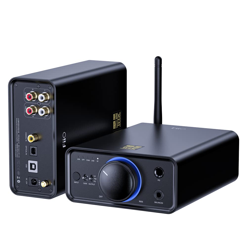 FiiO K7 BT desktop DAC and headphone amp with Bluetooth — black, balanced output