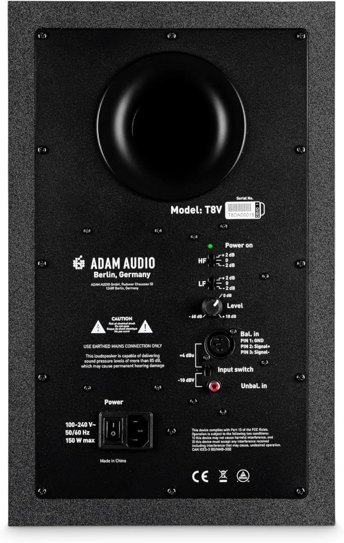 ADAM Audio T8V Studio Monitor for recording, mixing and mastering, Studio Quality Sound (Single)