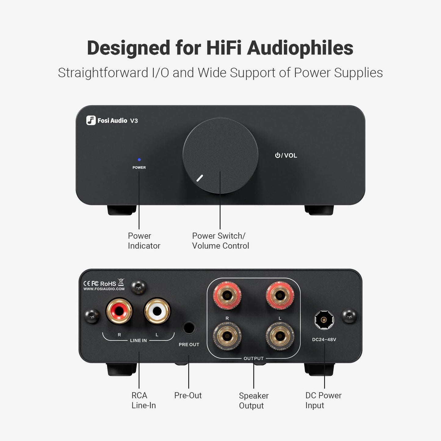 Fosi Audio V3 — full product with power supply