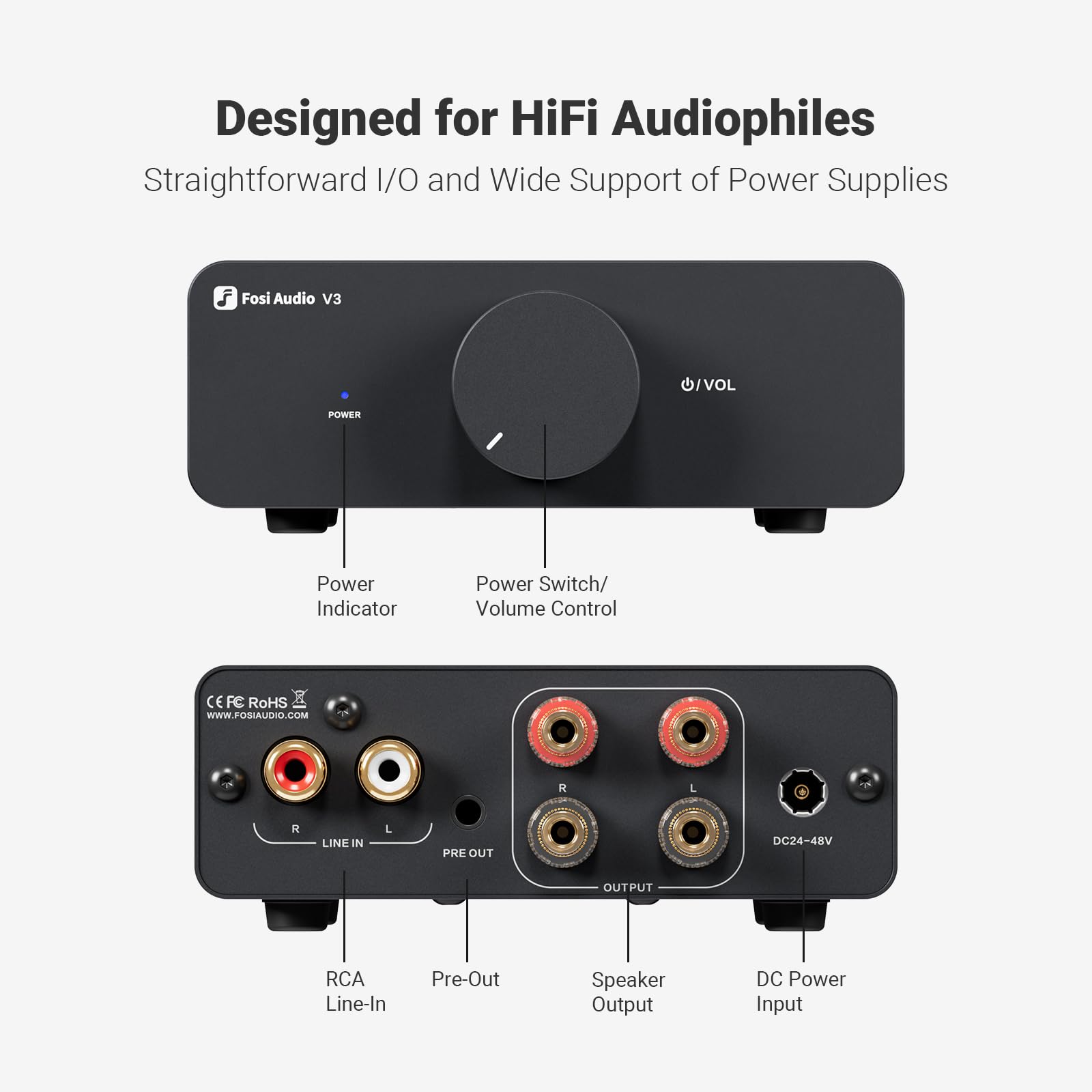 Fosi Audio V3 — full product with power supply