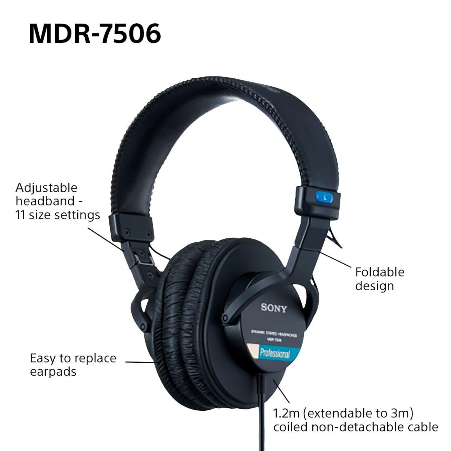 Sony MDR-7506 — folded compact position