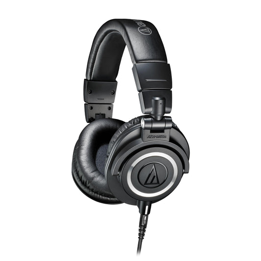 Audio-Technica ATH-M50x closed-back studio headphones — swivel ear cups, black