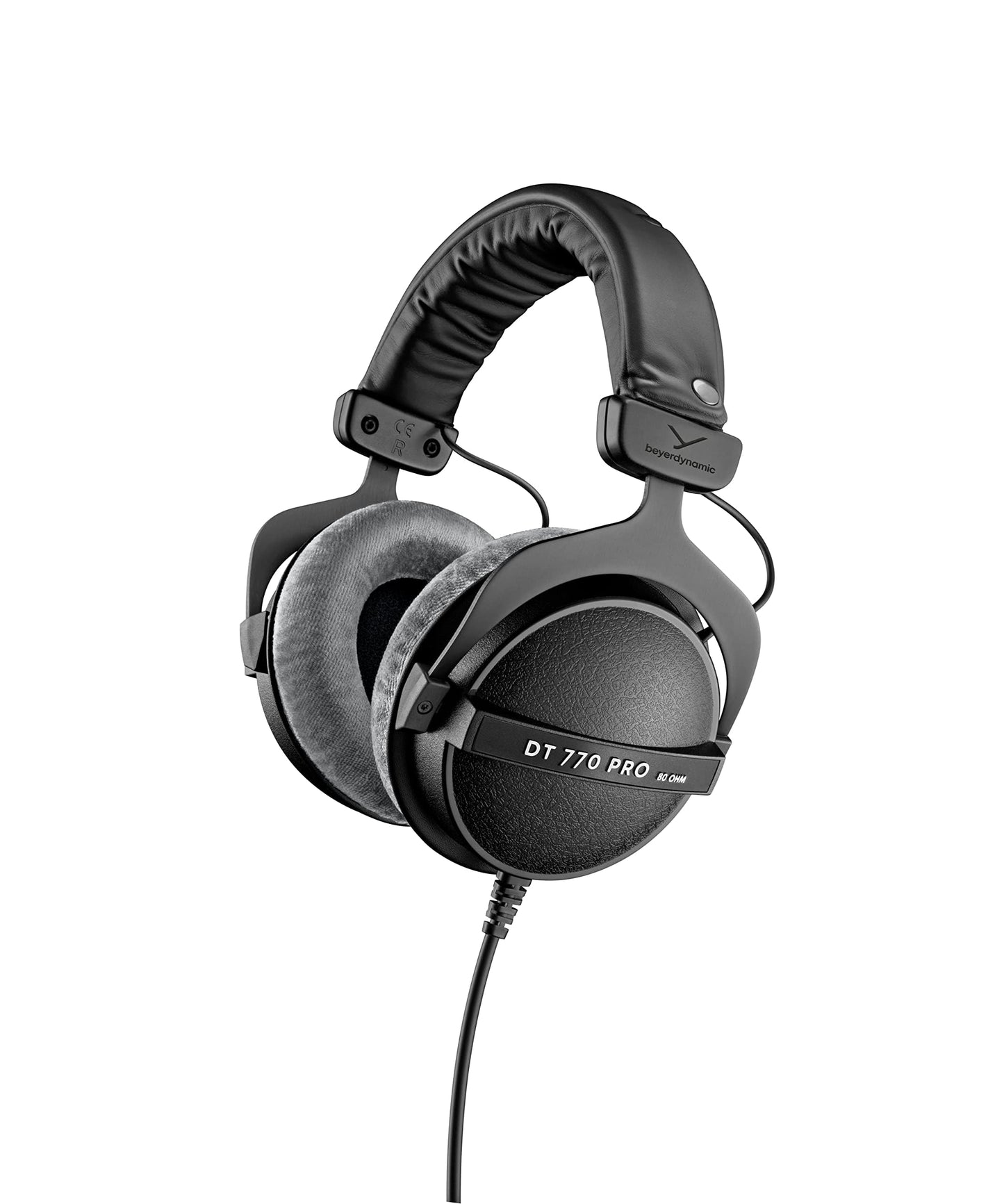 beyerdynamic DT 770 Pro 80 Ohm closed-back headphones — straight cable, black velour pads