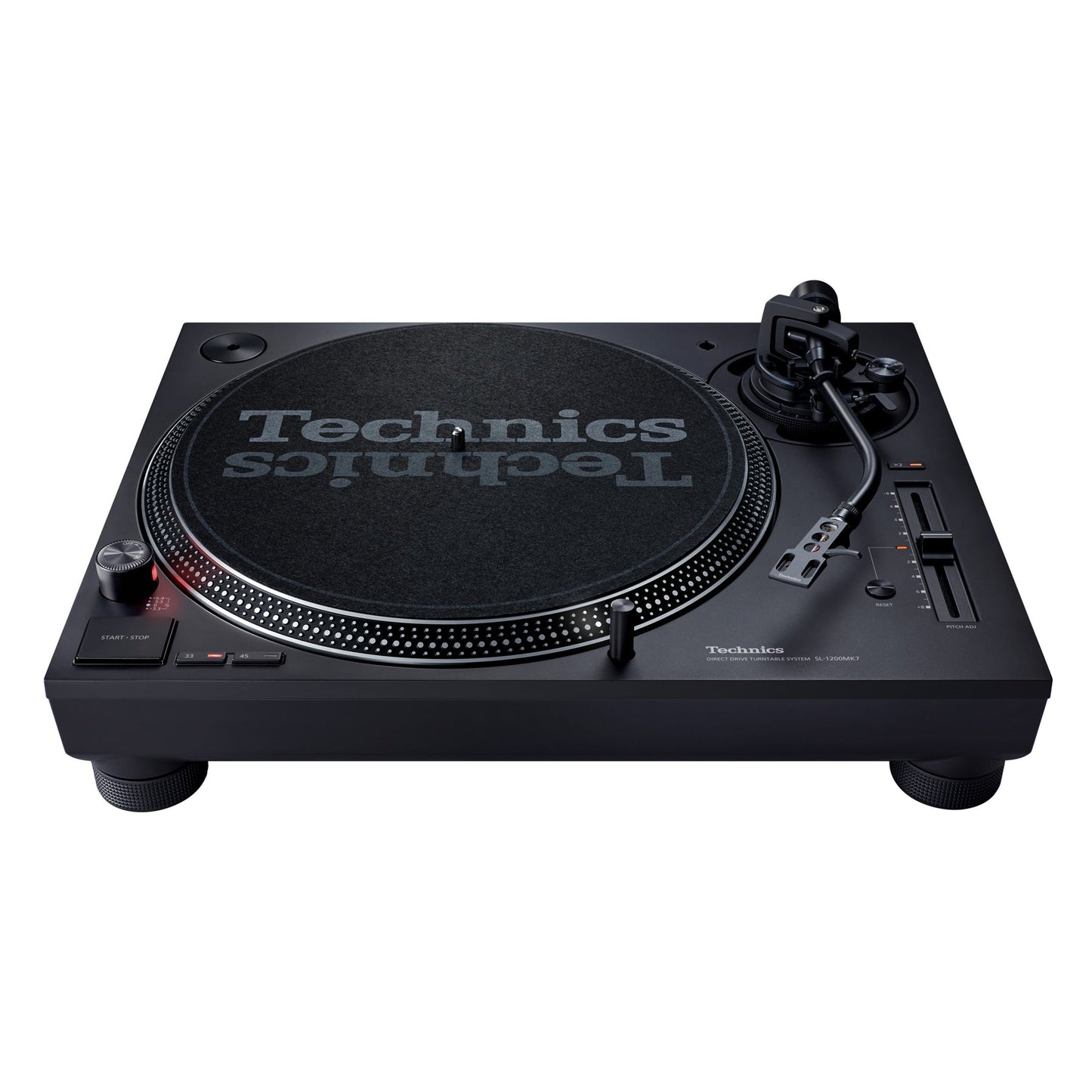 Technics SL-1200MK7 direct-drive turntable — black, 33/45 RPM, audiophile reference