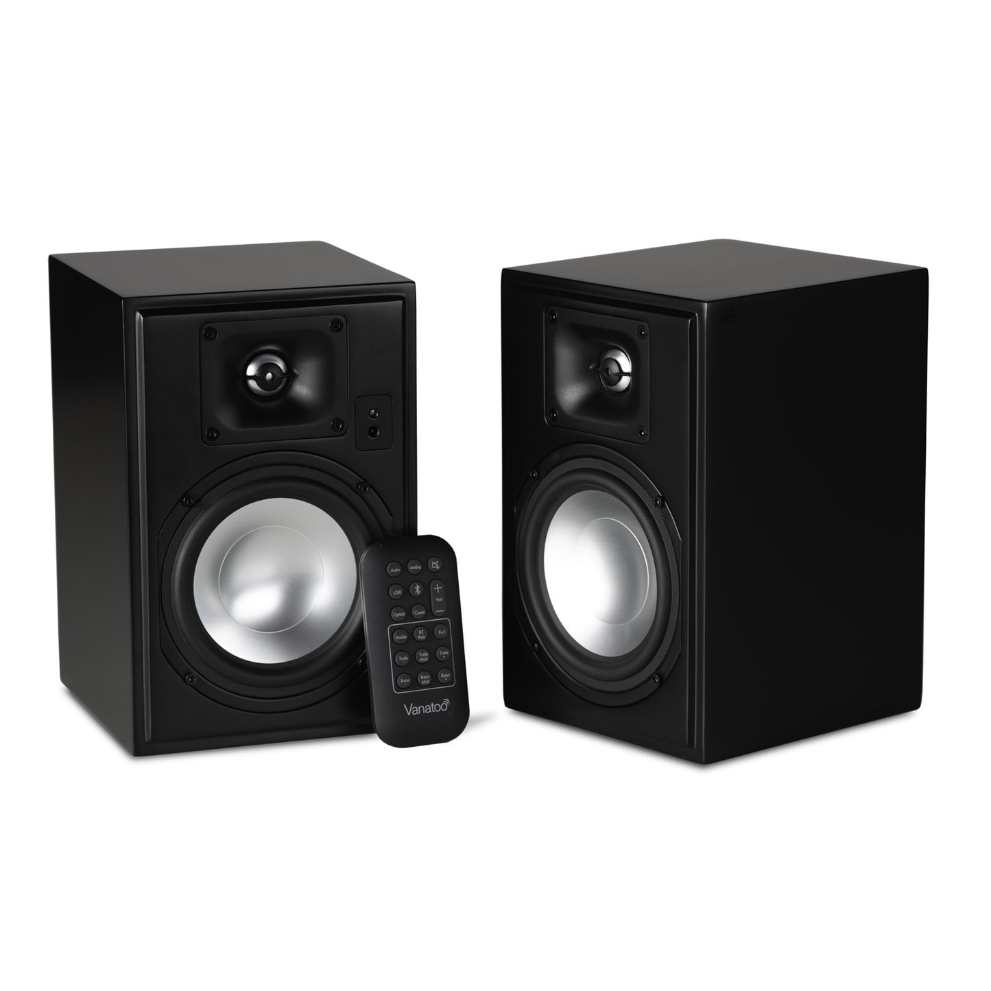 Vanatoo Transparent One Encore Plus powered speakers — satin black pair with remote